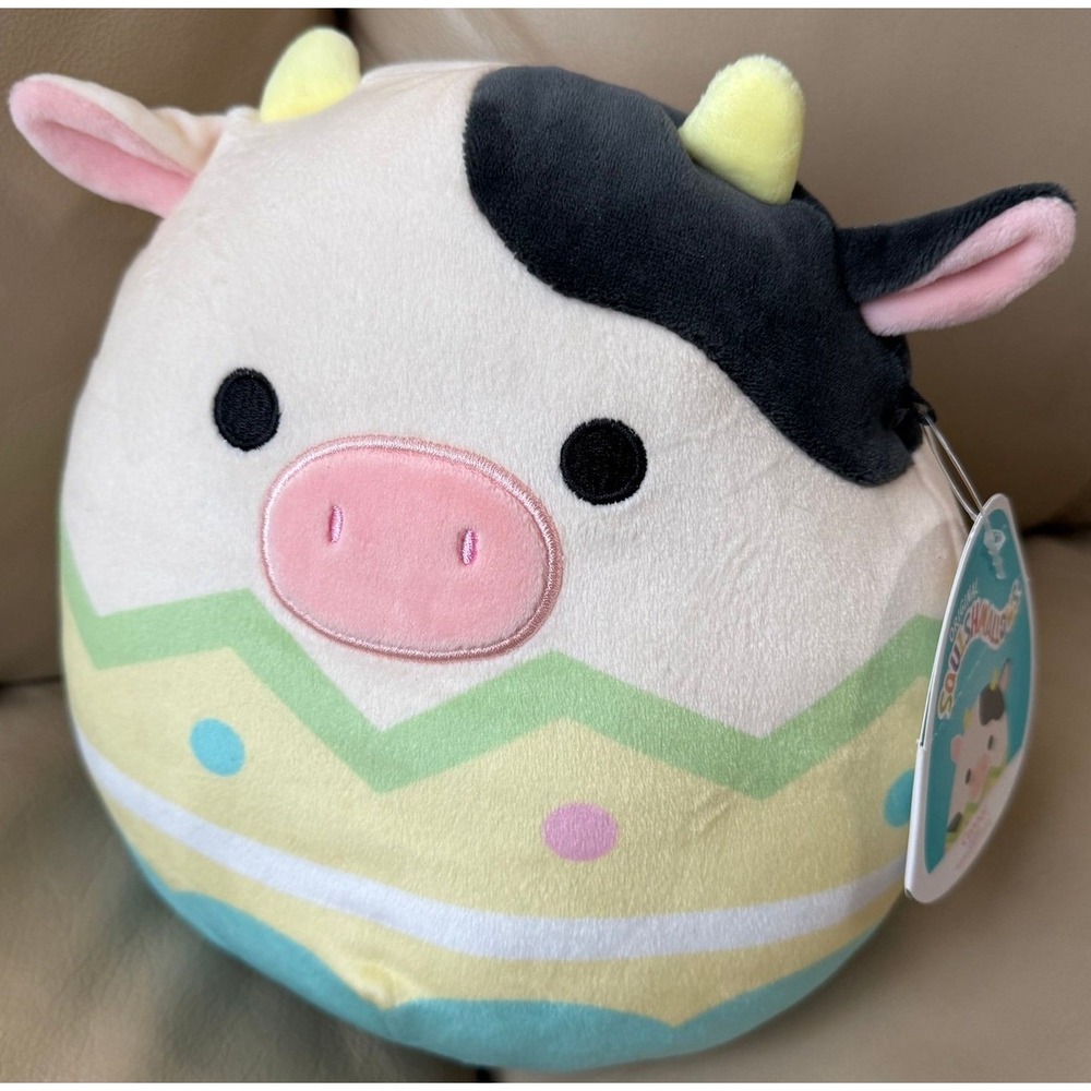 NWT Squishmallows 8" Connor The Cow in Easter Egg 2022 Plush